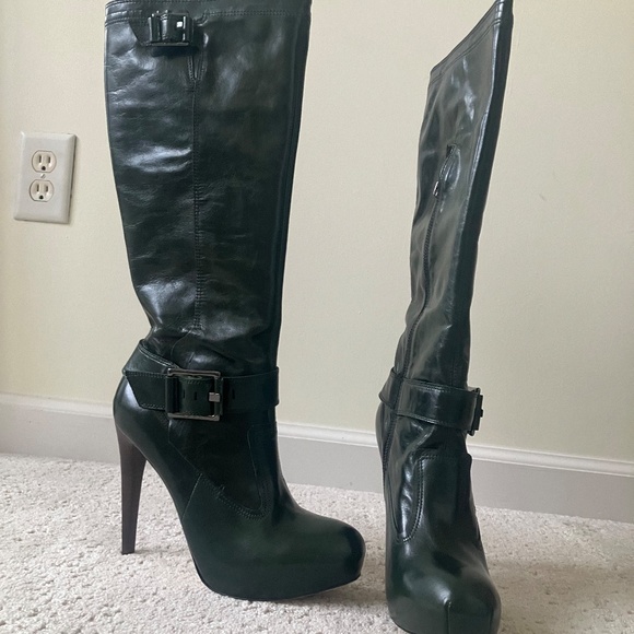 L.A.M.B. Gwen Stefani Vincent Platform Boots Dark Green Size 8 NEW - Picture 14 of 16